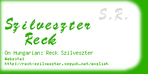 szilveszter reck business card